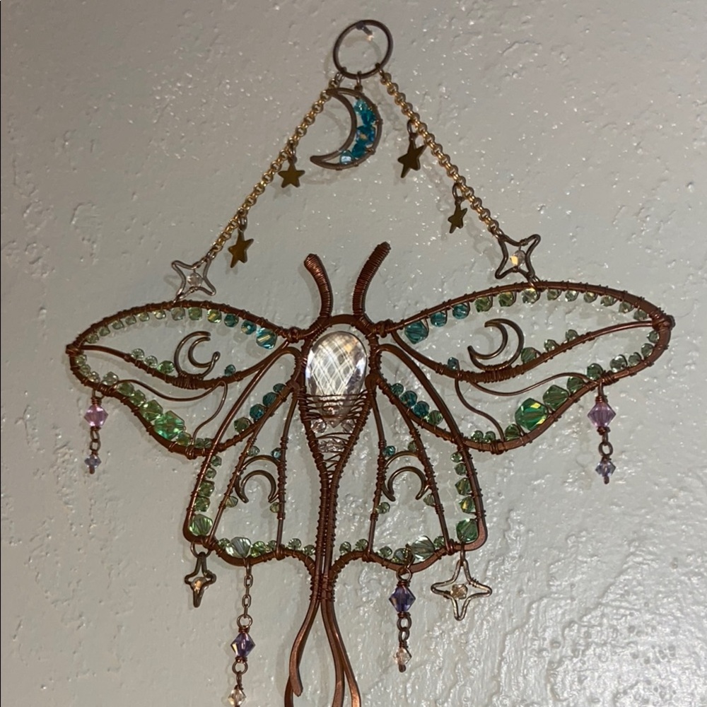 Colorful Wire Moth Wall Hanging